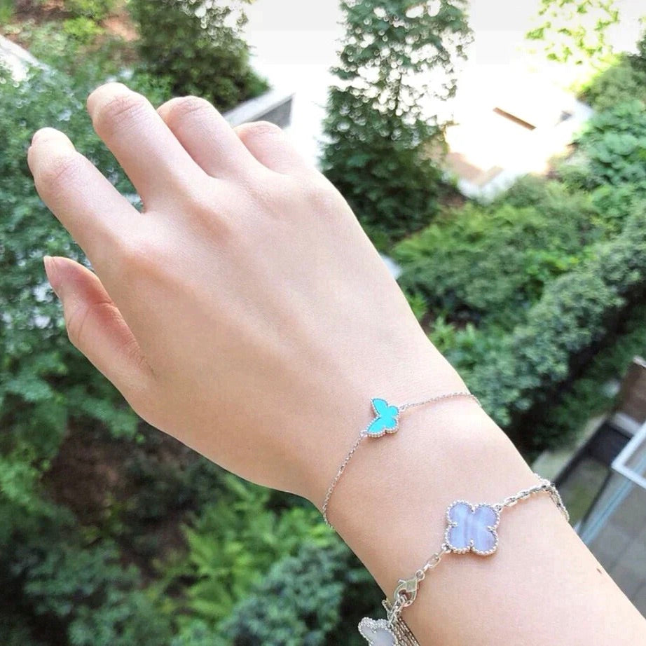 [Cadisa]BUTTERFLY TURQUOISE BUTTERFLY BRACELET SILVER