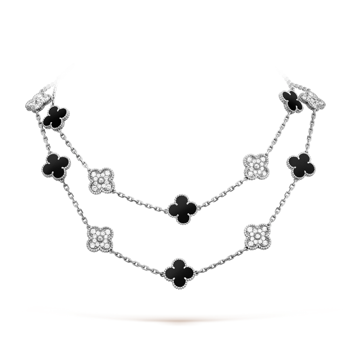 [Cadisa]CLOVER 20 MOTIFS ONYX DIAMOND SILVER