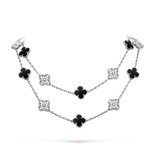 [Cadisa]CLOVER 20 MOTIFS ONYX DIAMOND SILVER