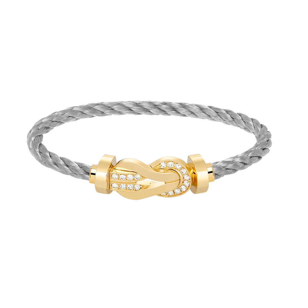 [Cadisa]CHANCE LARGE 8 FIGURE BUCKLE HALF DIAMOND BRACELET GOLD