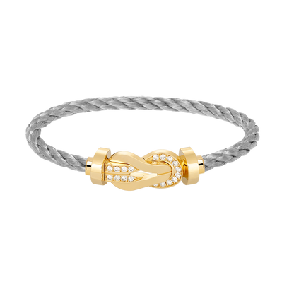 [Cadisa]CHANCE LARGE 8 FIGURE BUCKLE HALF DIAMOND BRACELET GOLD