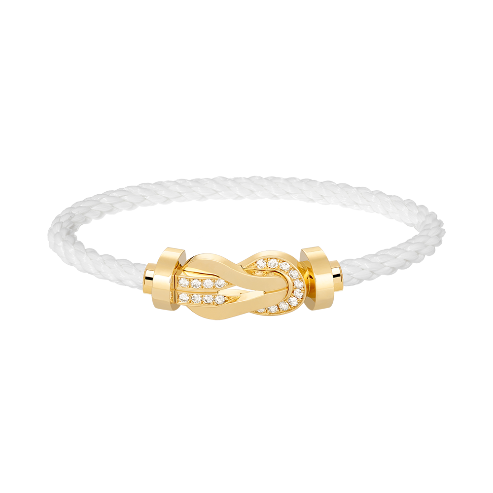 [Cadisa]CHANCE LARGE 8 FIGURE BUCKLE HALF DIAMOND BRACELET GOLD