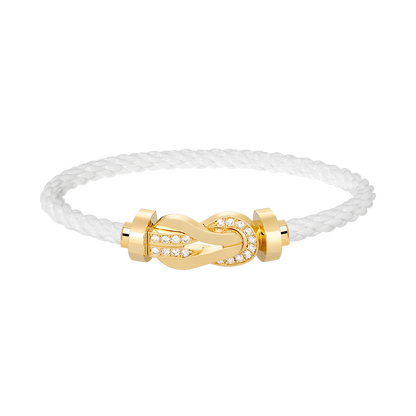 [Cadisa]CHANCE LARGE 8 FIGURE BUCKLE HALF DIAMOND BRACELET GOLD