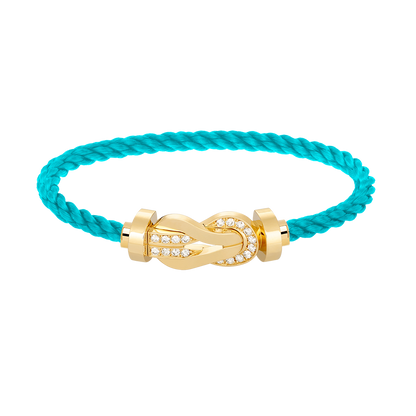 [Cadisa]CHANCE LARGE 8 FIGURE BUCKLE HALF DIAMOND BRACELET GOLD