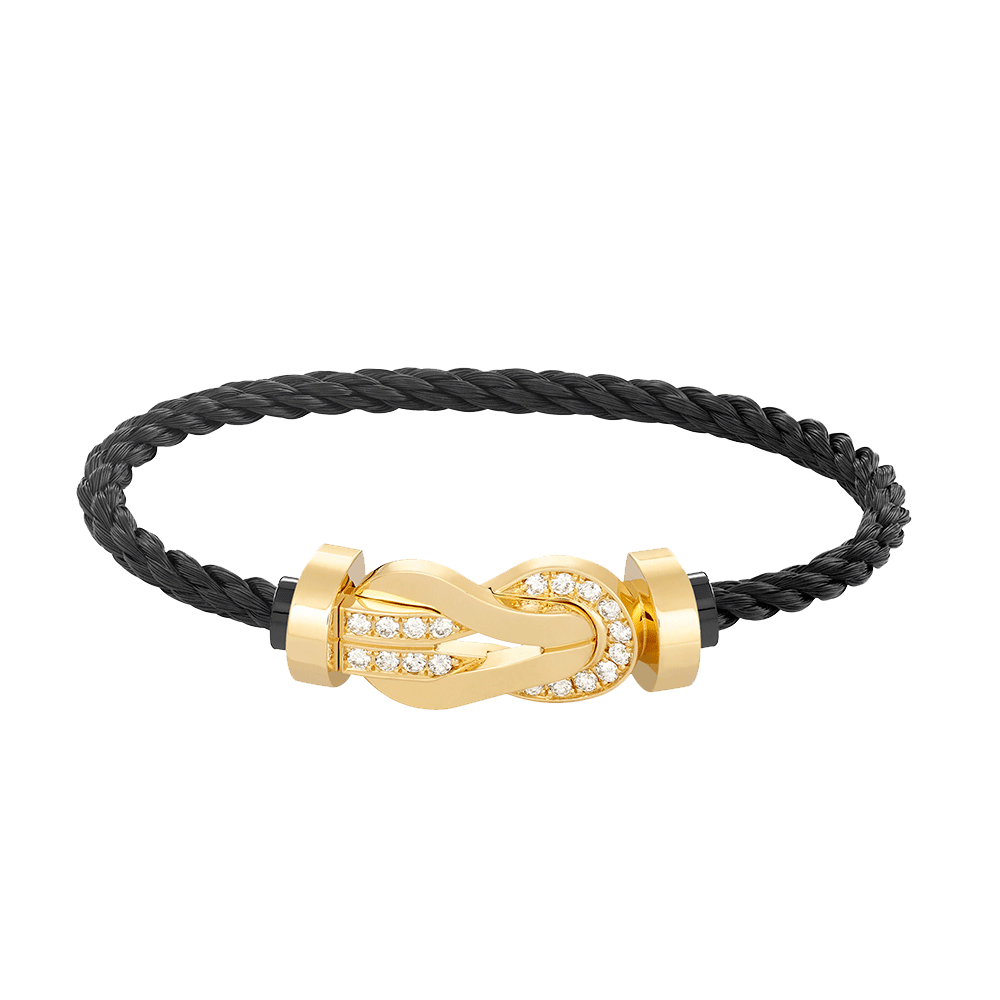 [Cadisa]CHANCE LARGE 8 FIGURE BUCKLE HALF DIAMOND BRACELET GOLD