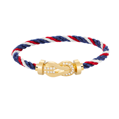[Cadisa]CHANCE LARGE 8 FIGURE BUCKLE HALF DIAMOND BRACELET GOLD