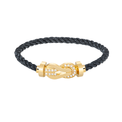 [Cadisa]CHANCE LARGE 8 FIGURE BUCKLE HALF DIAMOND BRACELET GOLD