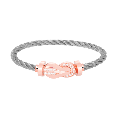 [Cadisa]CHANCE LARGE 8 FIGURE BUCKLE HALF DIAMOND BRACELET ROSE GOLD