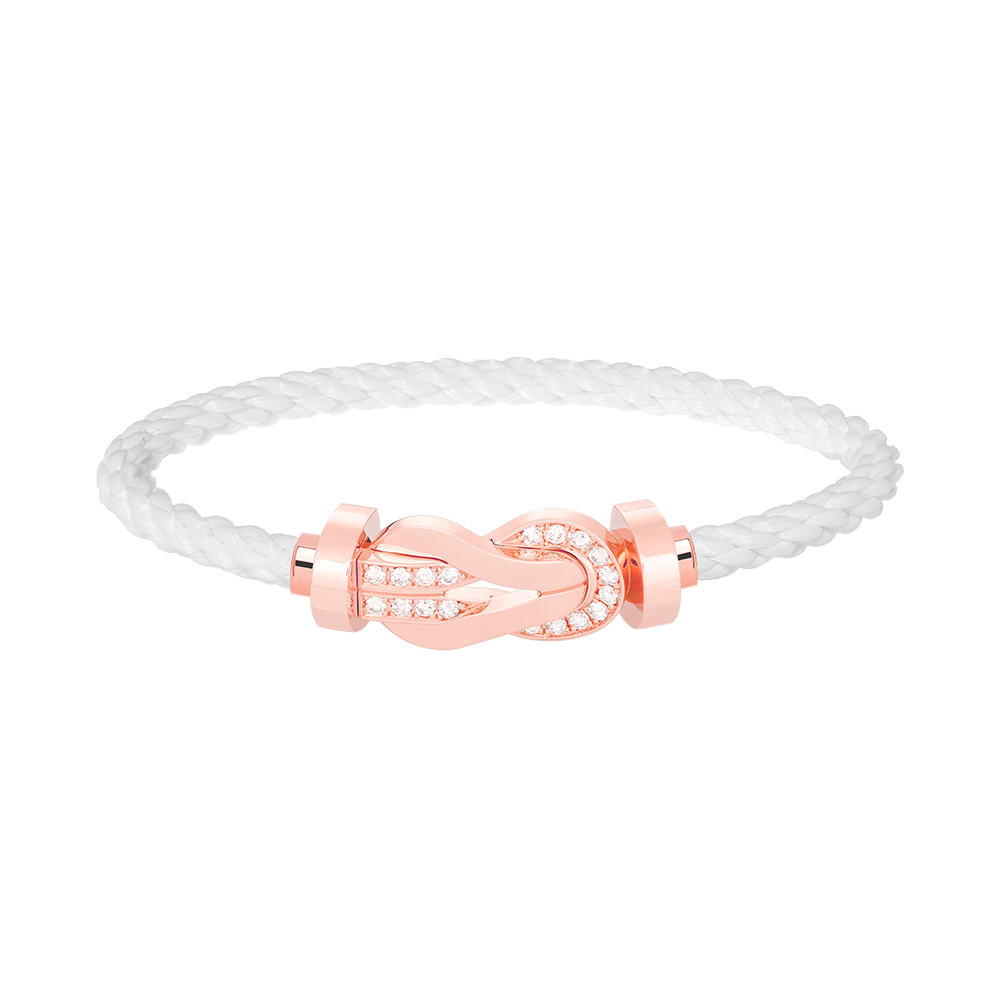 [Cadisa]CHANCE LARGE 8 FIGURE BUCKLE HALF DIAMOND BRACELET ROSE GOLD