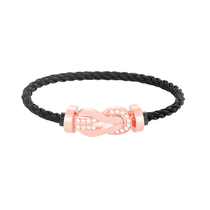 [Cadisa]CHANCE LARGE 8 FIGURE BUCKLE HALF DIAMOND BRACELET ROSE GOLD
