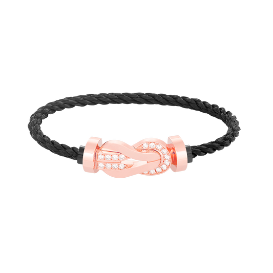 [Cadisa]CHANCE LARGE 8 FIGURE BUCKLE HALF DIAMOND BRACELET ROSE GOLD