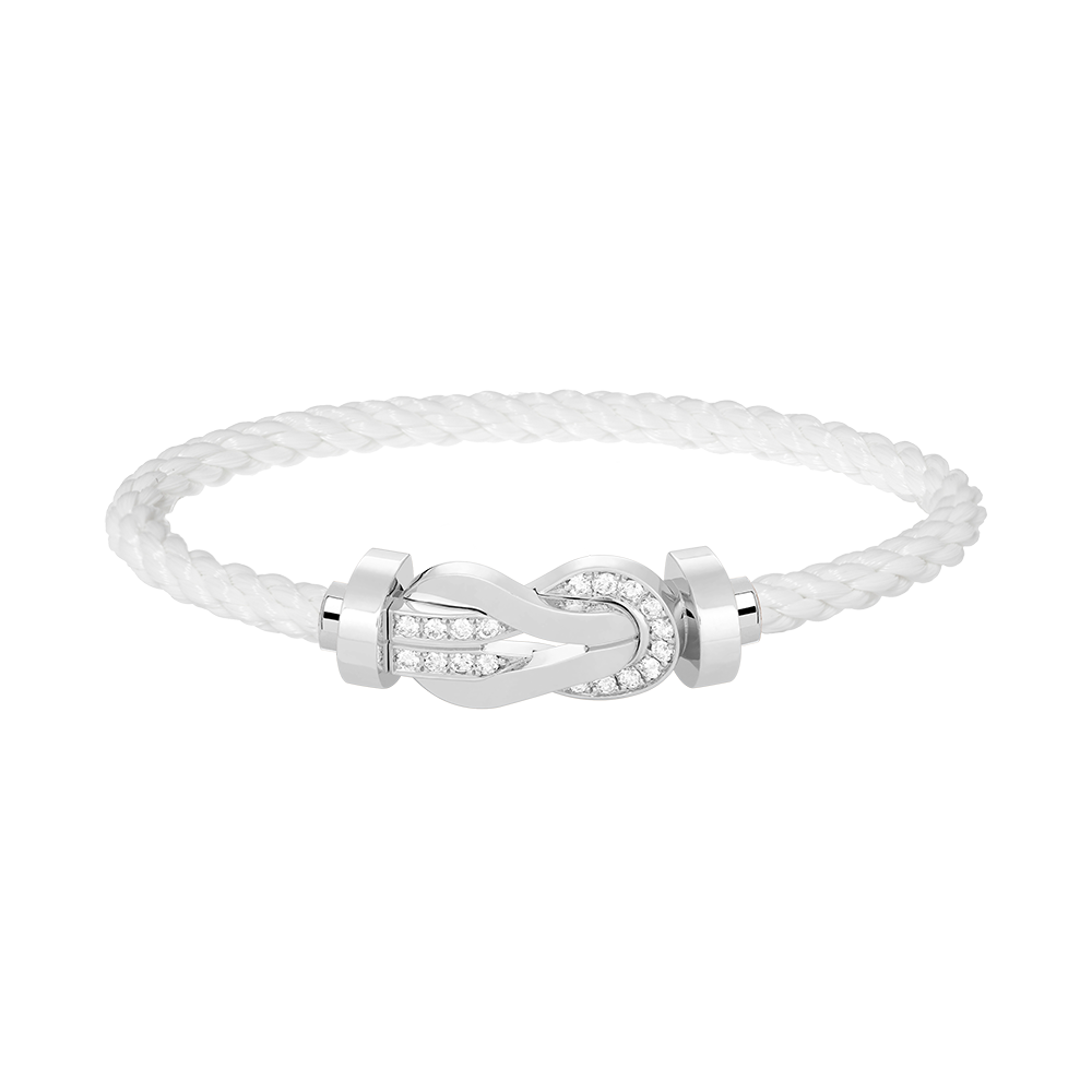 [Cadisa]CHANCE LARGE 8 FIGURE BUCKLE HALF DIAMOND BRACELET SILVER