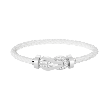 [Cadisa]CHANCE LARGE 8 FIGURE BUCKLE HALF DIAMOND BRACELET SILVER