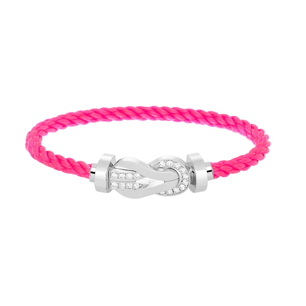 [Cadisa]CHANCE LARGE 8 FIGURE BUCKLE HALF DIAMOND BRACELET SILVER