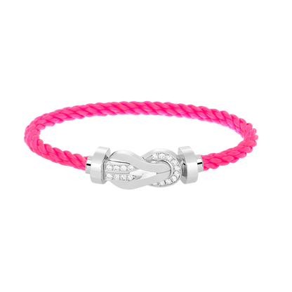 [Cadisa]CHANCE LARGE 8 FIGURE BUCKLE HALF DIAMOND BRACELET SILVER