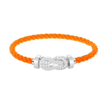 [Cadisa]CHANCE LARGE 8 FIGURE BUCKLE HALF DIAMOND BRACELET SILVER