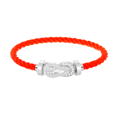 [Cadisa]CHANCE LARGE 8 FIGURE BUCKLE HALF DIAMOND BRACELET SILVER