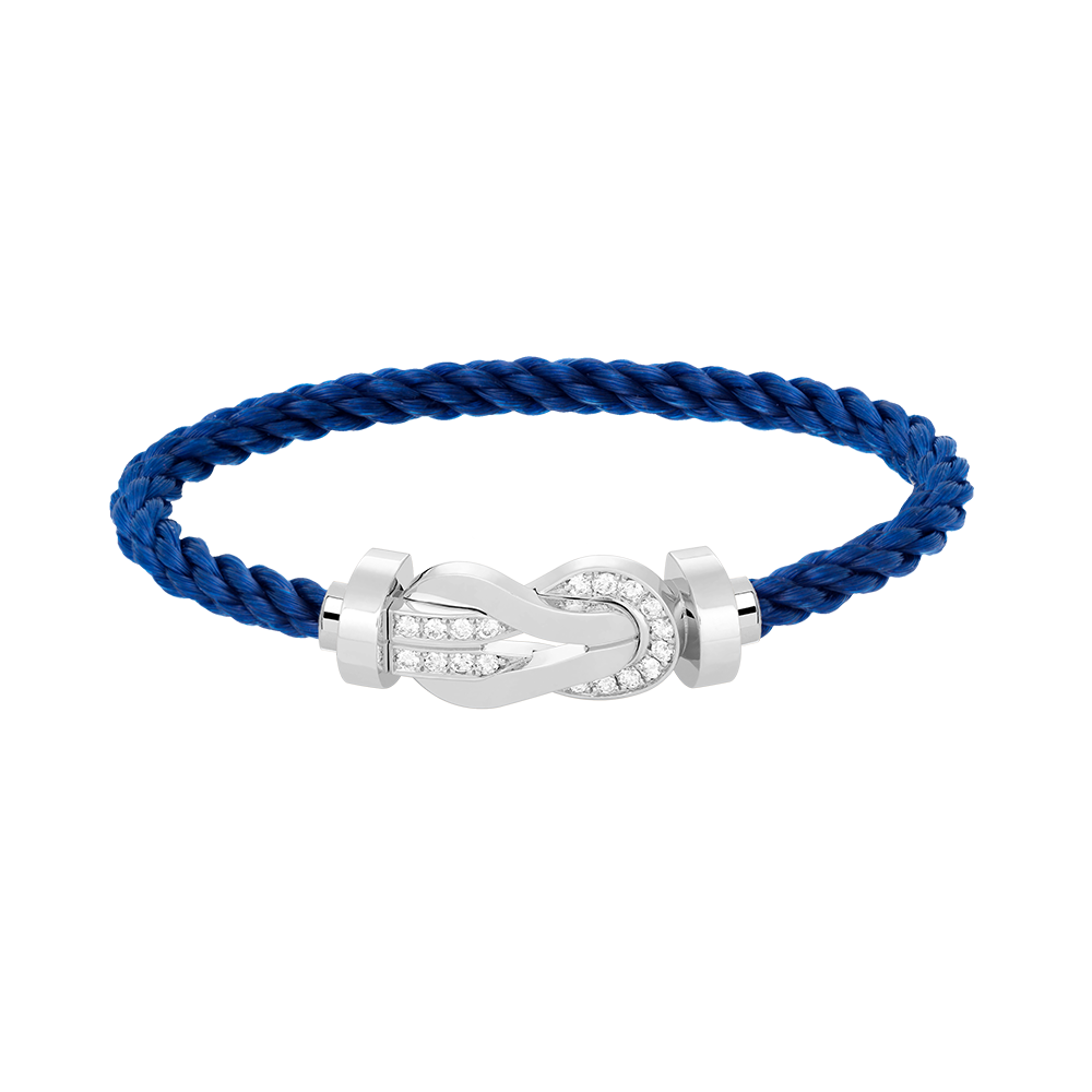 [Cadisa]CHANCE LARGE 8 FIGURE BUCKLE HALF DIAMOND BRACELET SILVER