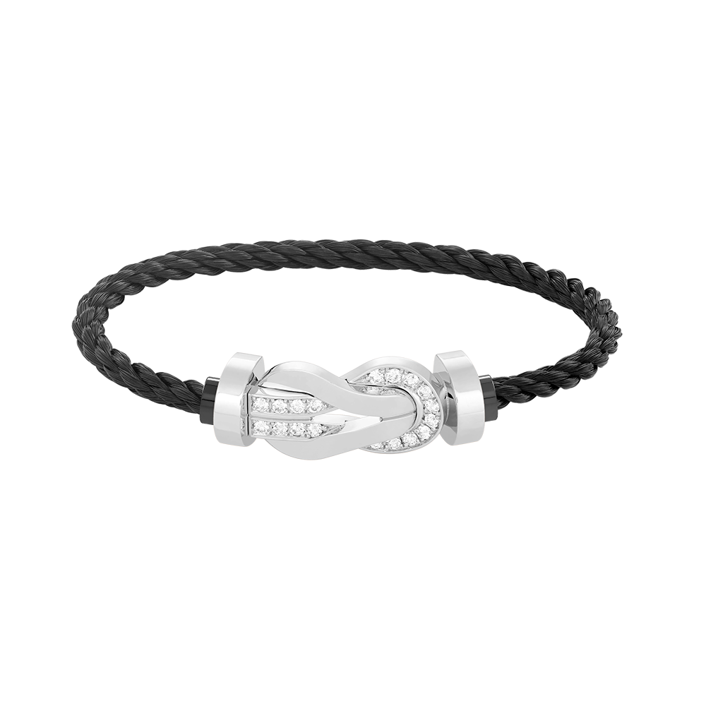 [Cadisa]CHANCE LARGE 8 FIGURE BUCKLE HALF DIAMOND BRACELET SILVER