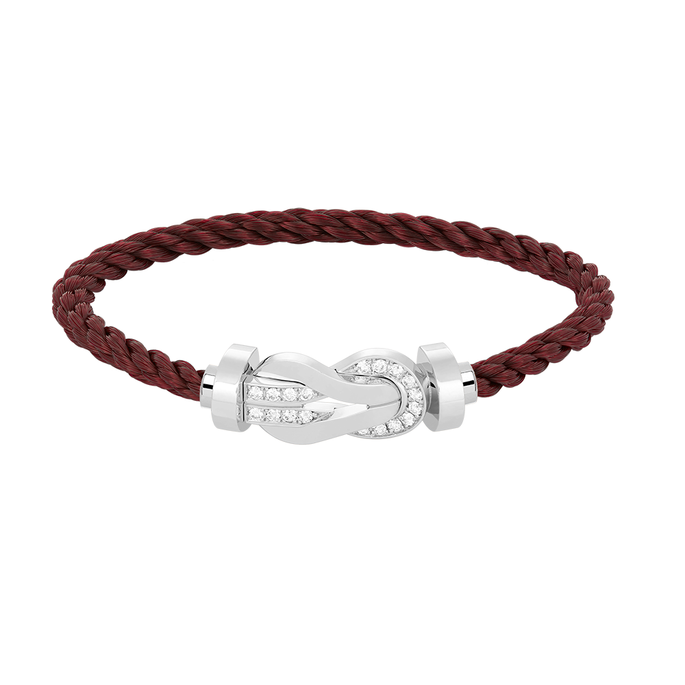 [Cadisa]CHANCE LARGE 8 FIGURE BUCKLE HALF DIAMOND BRACELET SILVER