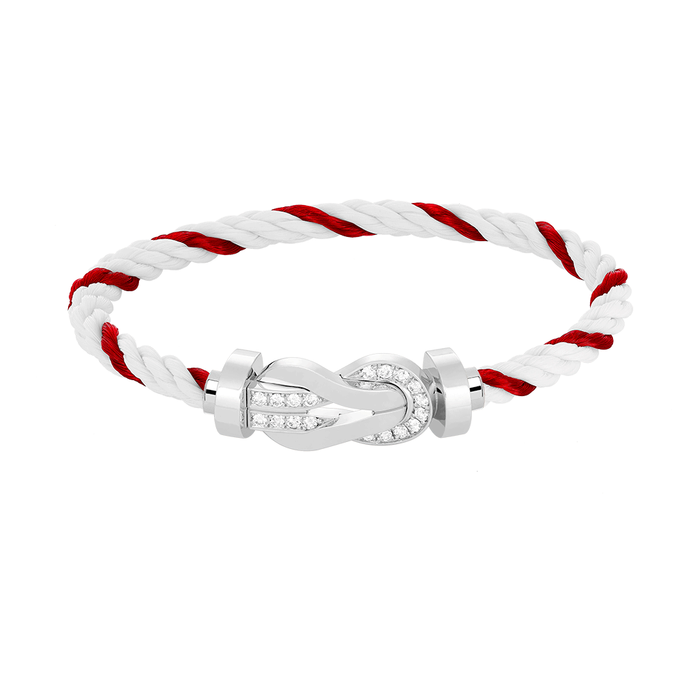 [Cadisa]CHANCE LARGE 8 FIGURE BUCKLE HALF DIAMOND BRACELET SILVER