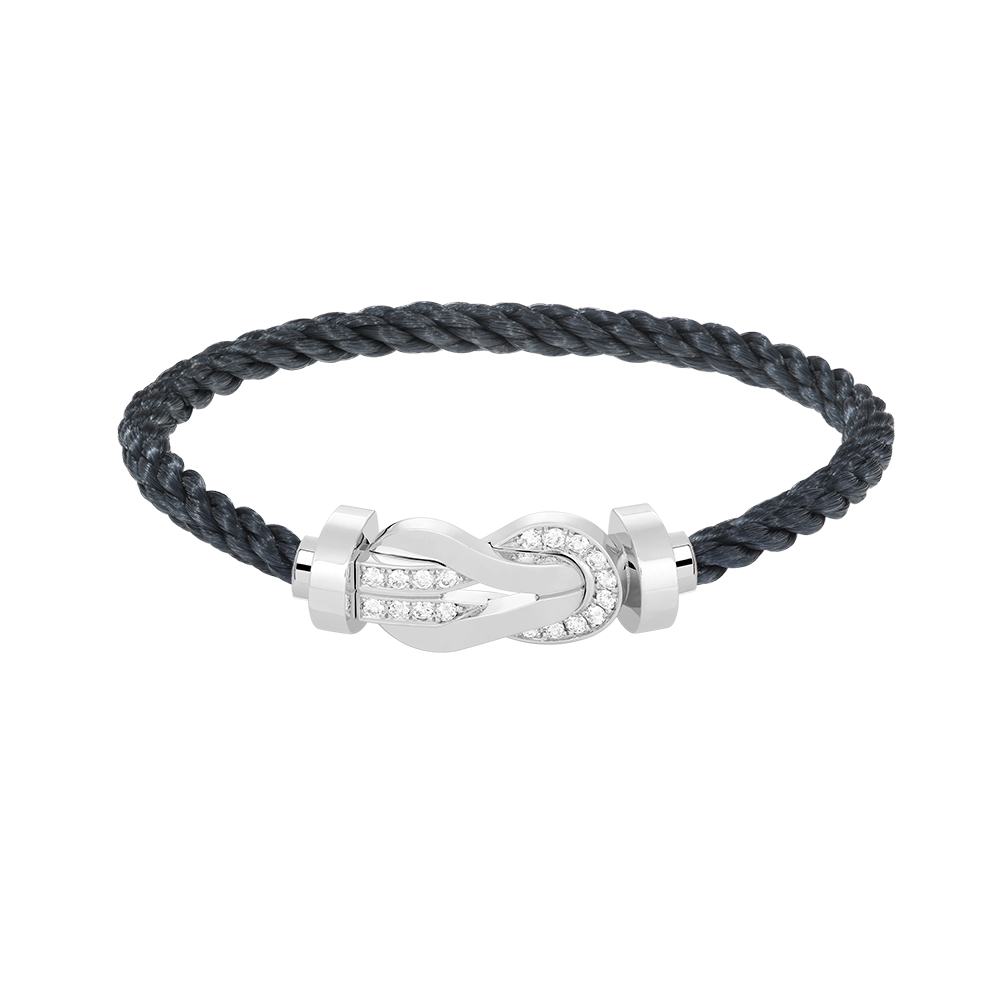 [Cadisa]CHANCE LARGE 8 FIGURE BUCKLE HALF DIAMOND BRACELET SILVER