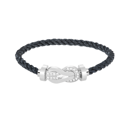 [Cadisa]CHANCE LARGE 8 FIGURE BUCKLE HALF DIAMOND BRACELET SILVER