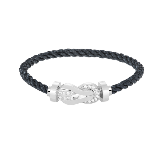 [Cadisa]CHANCE LARGE 8 FIGURE BUCKLE HALF DIAMOND BRACELET SILVER