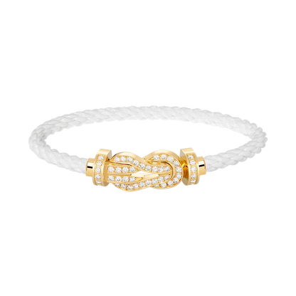 [Cadisa]CHANCE LARGE 8 FIGURE BUCKLE FULLDIAMOND BRACELET GOLD