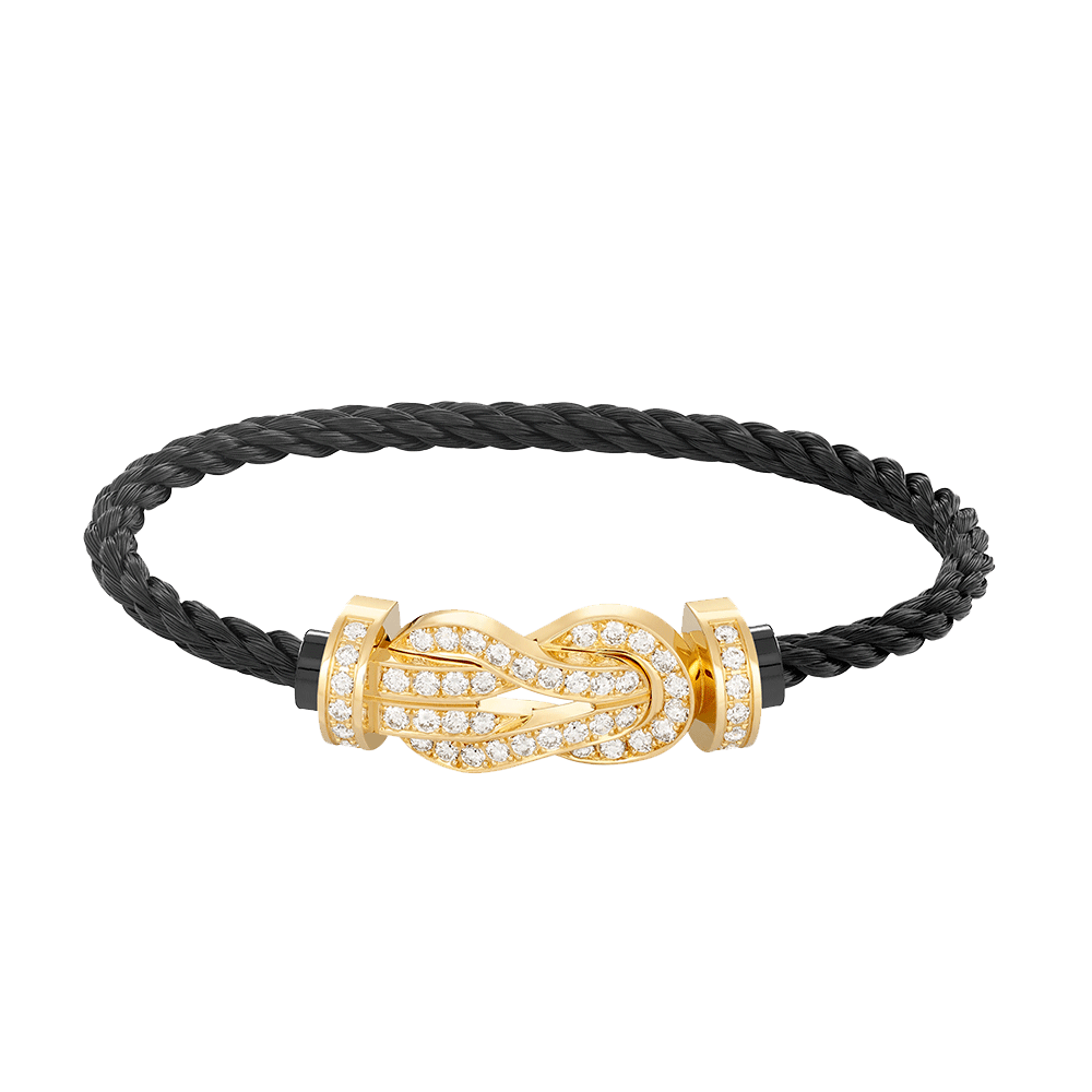 [Cadisa]CHANCE LARGE 8 FIGURE BUCKLE FULLDIAMOND BRACELET GOLD