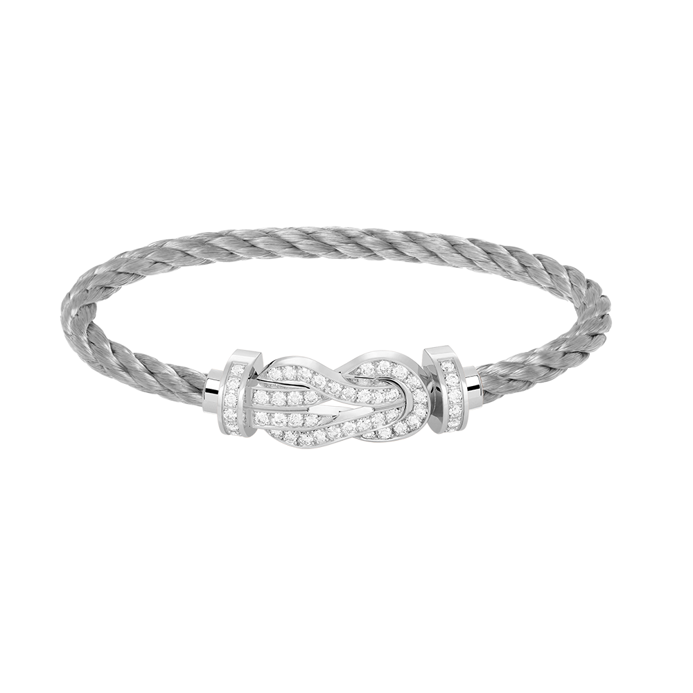 [Cadisa]CHANCE LARGE 8 FIGURE BUCKLE FULL DIAMOND BRACELET SILVER