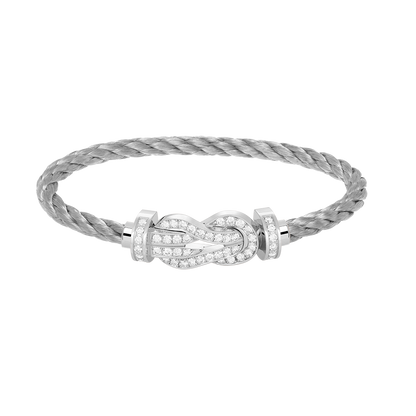 [Cadisa]CHANCE LARGE 8 FIGURE BUCKLE FULL DIAMOND BRACELET SILVER