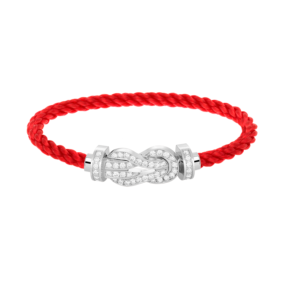 [Cadisa]CHANCE LARGE 8 FIGURE BUCKLE FULL DIAMOND BRACELET SILVER
