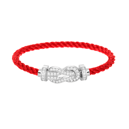 [Cadisa]CHANCE LARGE 8 FIGURE BUCKLE FULL DIAMOND BRACELET SILVER