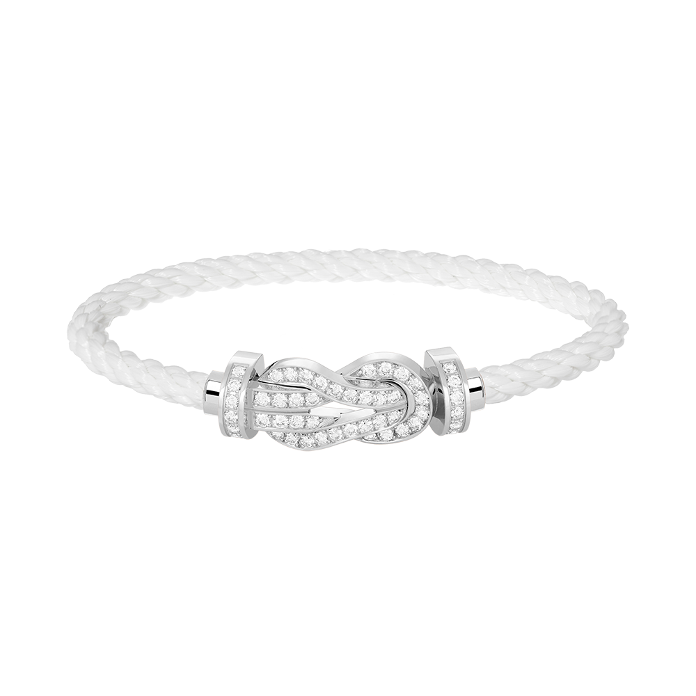 [Cadisa]CHANCE LARGE 8 FIGURE BUCKLE FULL DIAMOND BRACELET SILVER