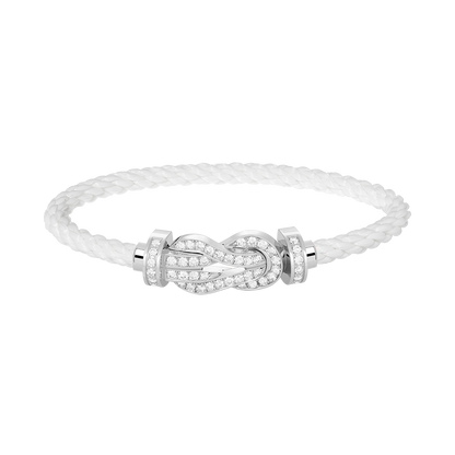 [Cadisa]CHANCE LARGE 8 FIGURE BUCKLE FULL DIAMOND BRACELET SILVER