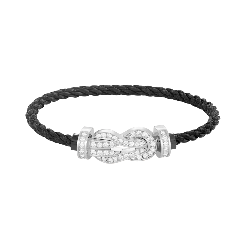 [Cadisa]CHANCE LARGE 8 FIGURE BUCKLE FULL DIAMOND BRACELET SILVER