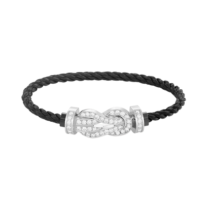 [Cadisa]CHANCE LARGE 8 FIGURE BUCKLE FULL DIAMOND BRACELET SILVER