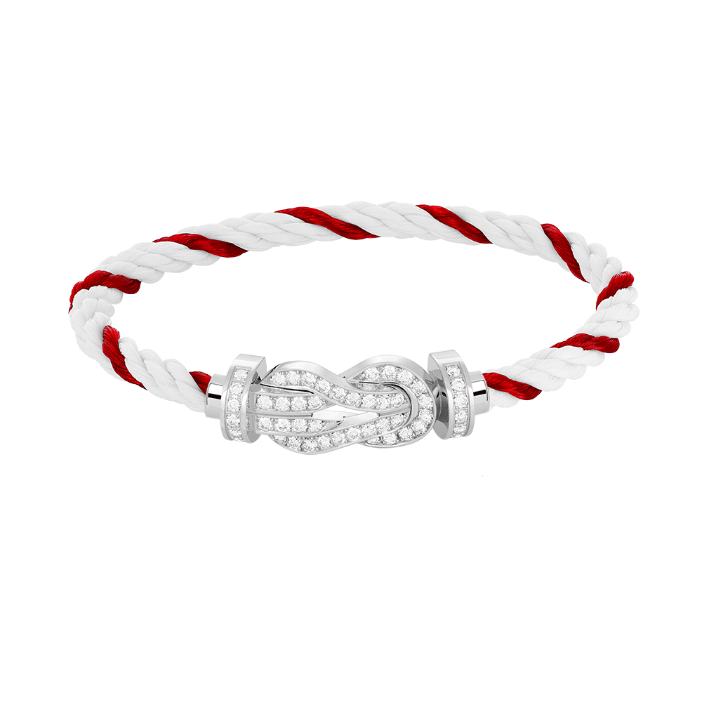 [Cadisa]CHANCE LARGE 8 FIGURE BUCKLE FULL DIAMOND BRACELET SILVER