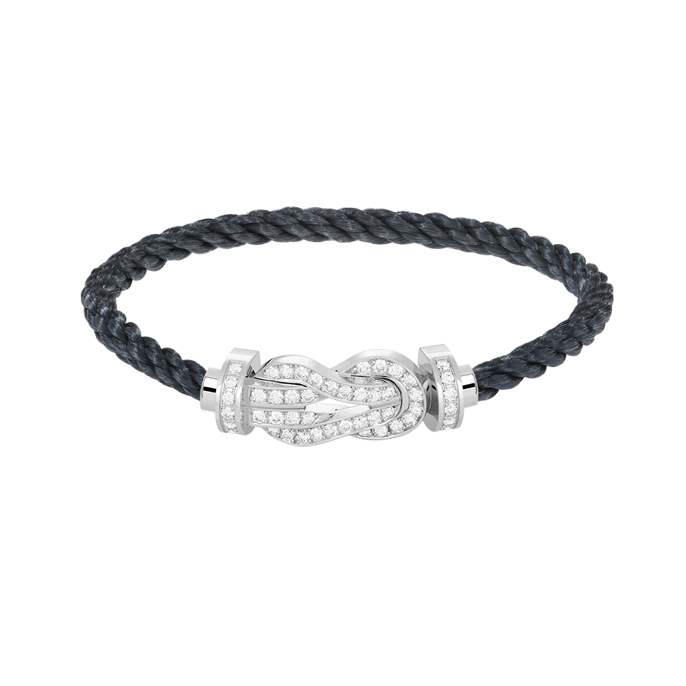 [Cadisa]CHANCE LARGE 8 FIGURE BUCKLE FULL DIAMOND BRACELET SILVER