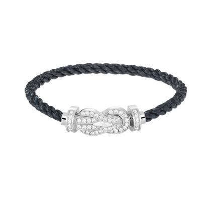 [Cadisa]CHANCE LARGE 8 FIGURE BUCKLE FULL DIAMOND BRACELET SILVER
