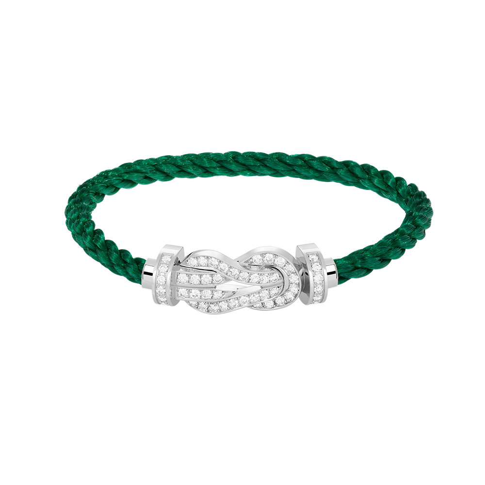 [Cadisa]CHANCE LARGE 8 FIGURE BUCKLE FULL DIAMOND BRACELET SILVER