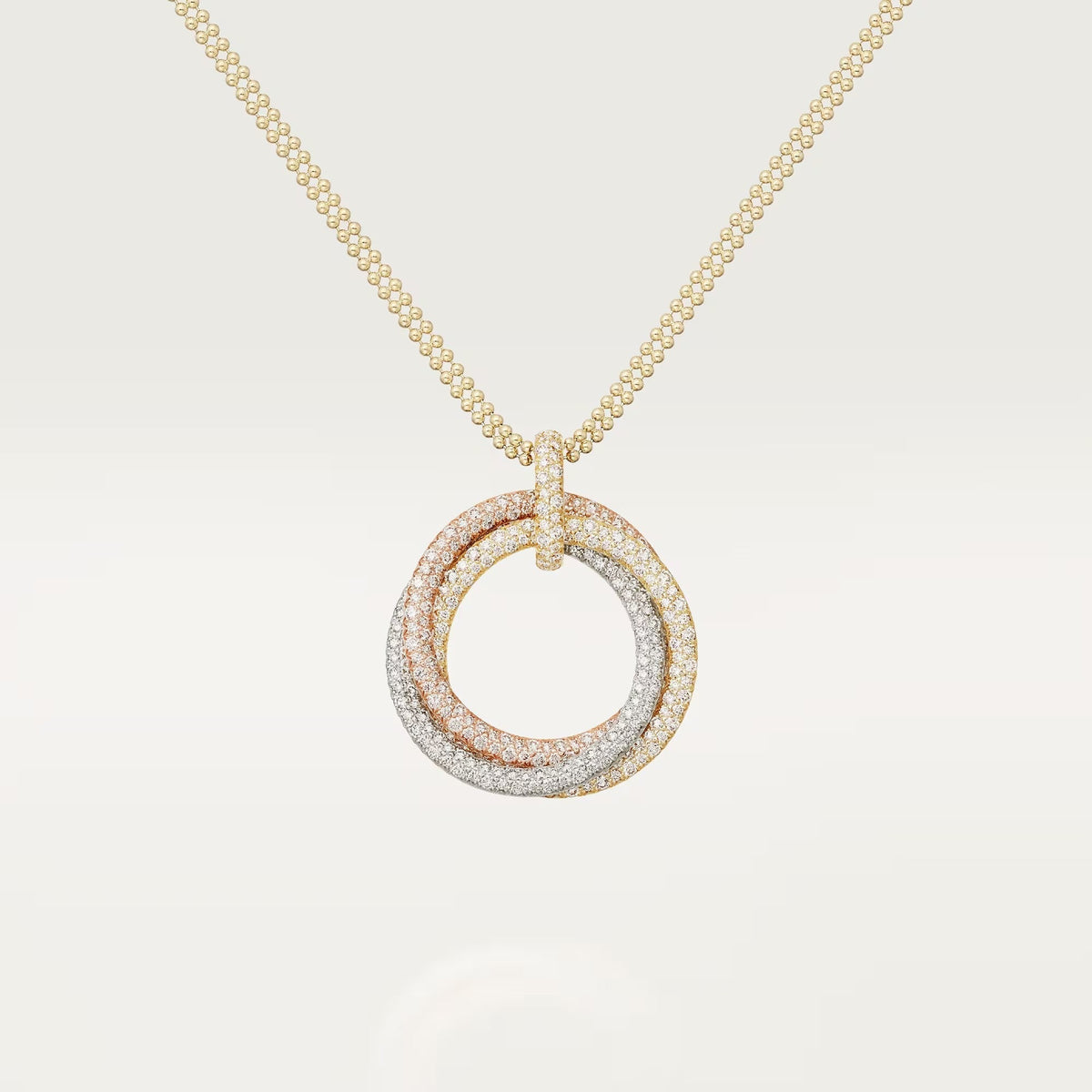 [Cadisa] TRINITY LARGE FULL DIAMOND  NECKLACE