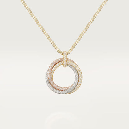 [Cadisa] TRINITY LARGE FULL DIAMOND  NECKLACE
