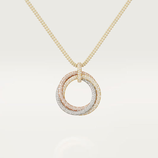 [Cadisa] TRINITY LARGE FULL DIAMOND  NECKLACE