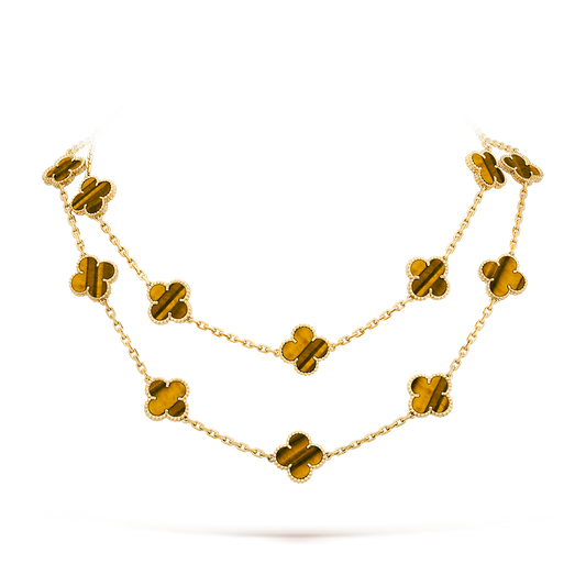 [Cadisa]CLOVER 20 MOTIFS TIGER EYE ROSE GOLD