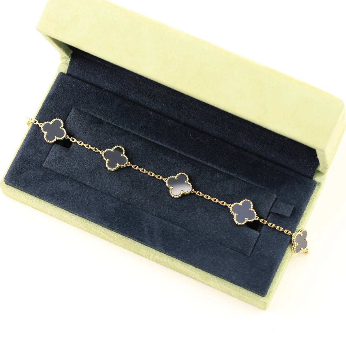 [Cadisa] CLOVER 5 MOTIF ONYXS BRACELET COLLECTION