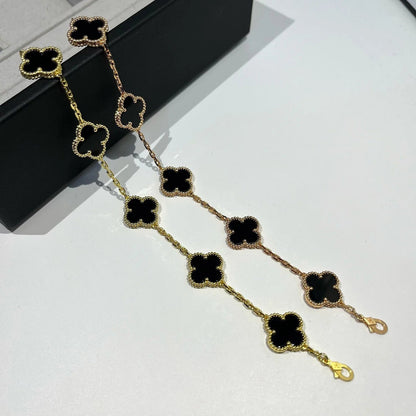 [Cadisa] CLOVER 5 MOTIF ONYXS BRACELET COLLECTION