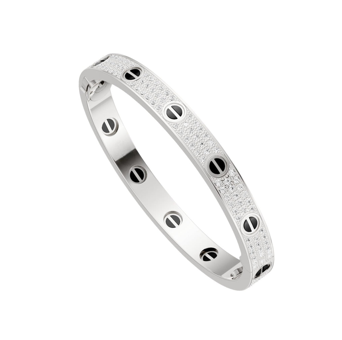 [Cadisa] LOVE BRACELET 6.1MM DIAMOND-PAVED CERAMIC