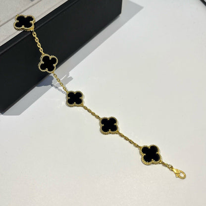 [Cadisa] CLOVER 5 MOTIF ONYXS BRACELET COLLECTION